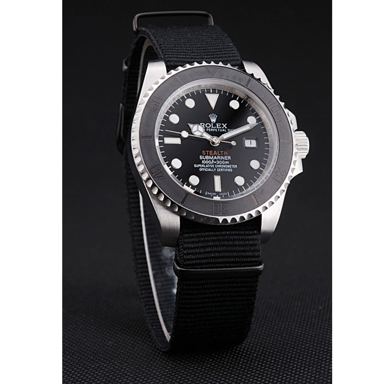 MiroTime 0706 Rolex Submariner STEALTH MK IV Black Fabric Band rl424 621386